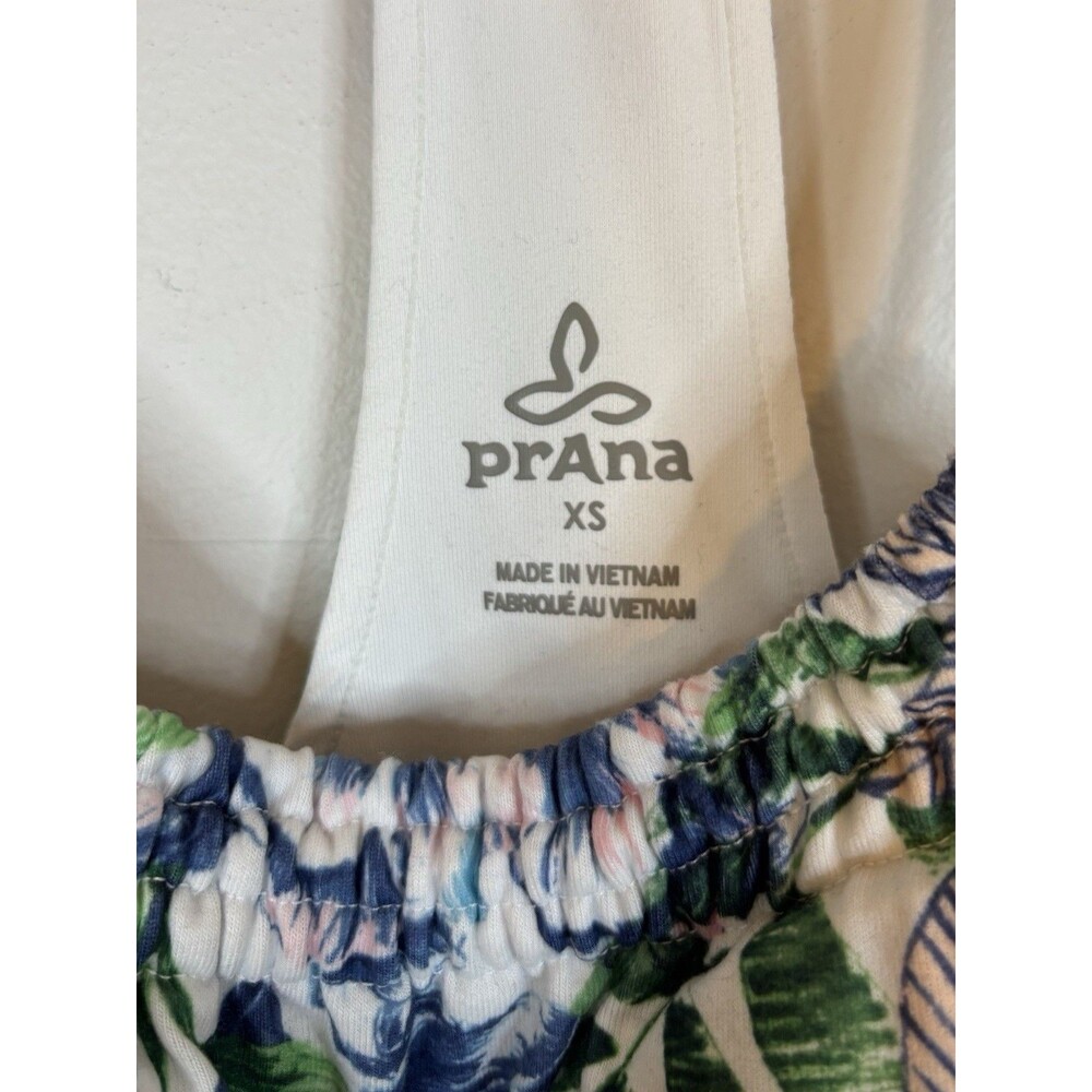 PRANA Pristine Halter Racerback Dress Women XS Padded Bra Floral Tropical Beach - Picture 4 of 12